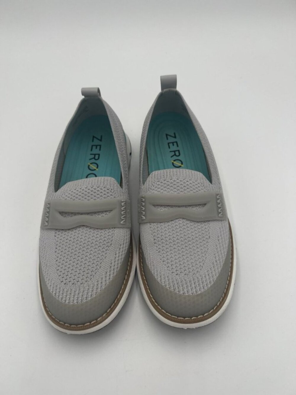 Cole Haan Zerogrand Stitchlite Loafers Whitecap Grey Knit Slip On Shoes 7.5M